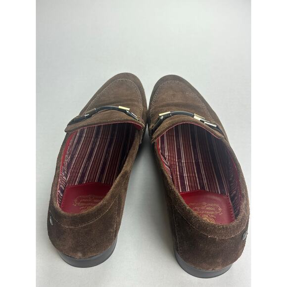 Base London Soprano bar loafers in dark brown suede Size 41 EU 10.5 US - Picture 2 of 7